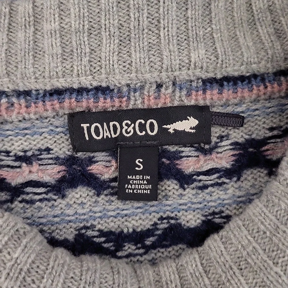 Toad & Co Womens Small Cazadero Crew‎ Neck Sweater Fair Isle Wool Knit Cabincore